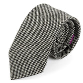 Jeri Black Houndstooth Wool Tie 8cm